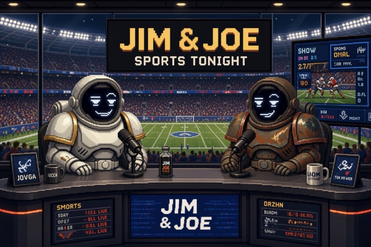 Jimmy and Joe at a sports desk